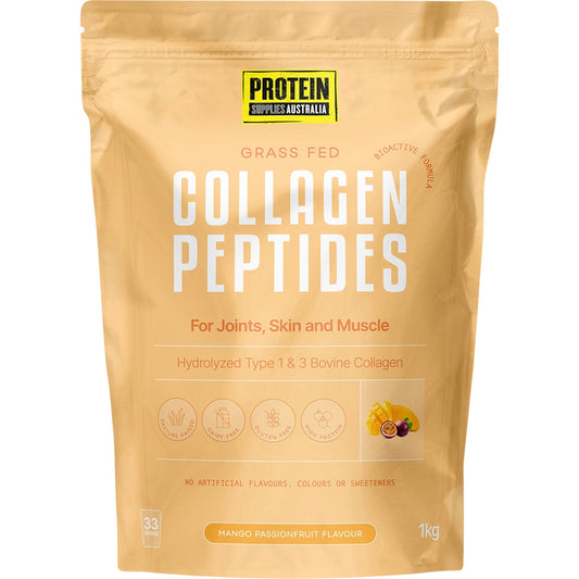 Protein Supplies Australia Grass Fed Collagen Mango Passionfruit 1kg