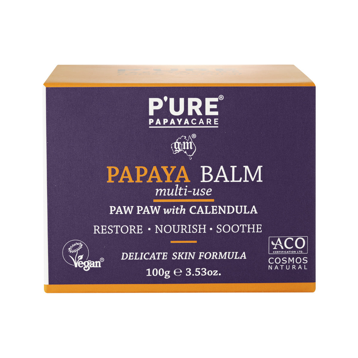 P'URE PAPAYACARE Papaya Balm Multi-Use Paw Paw With Calendula 100g