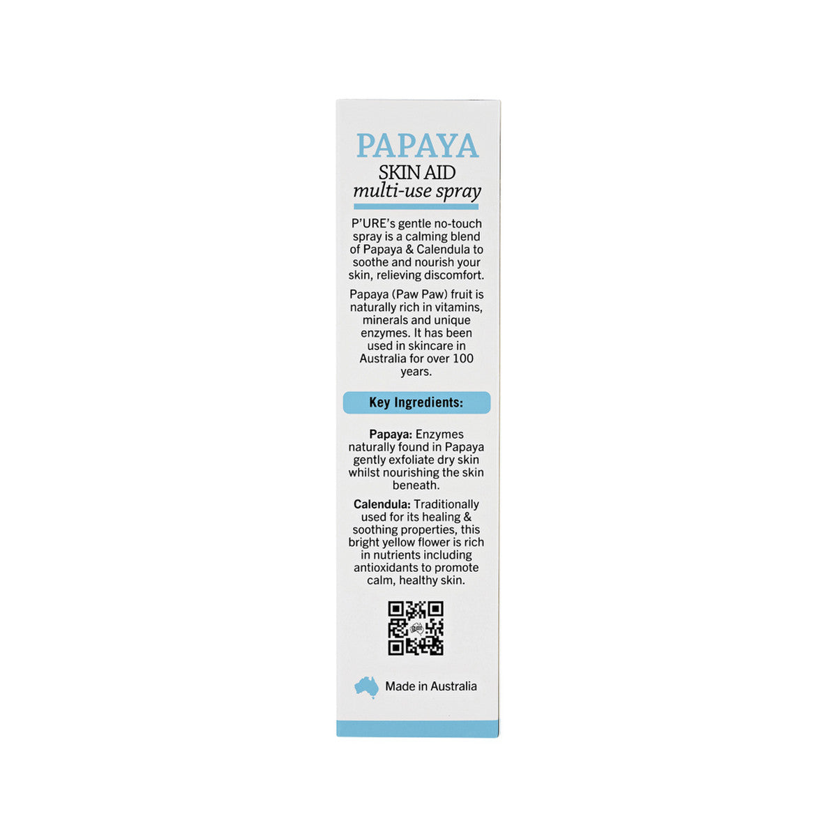P'URE Papayacare Papaya Skin Aid Multi-Use Spray (Paw Paw with Calendula) 80ml