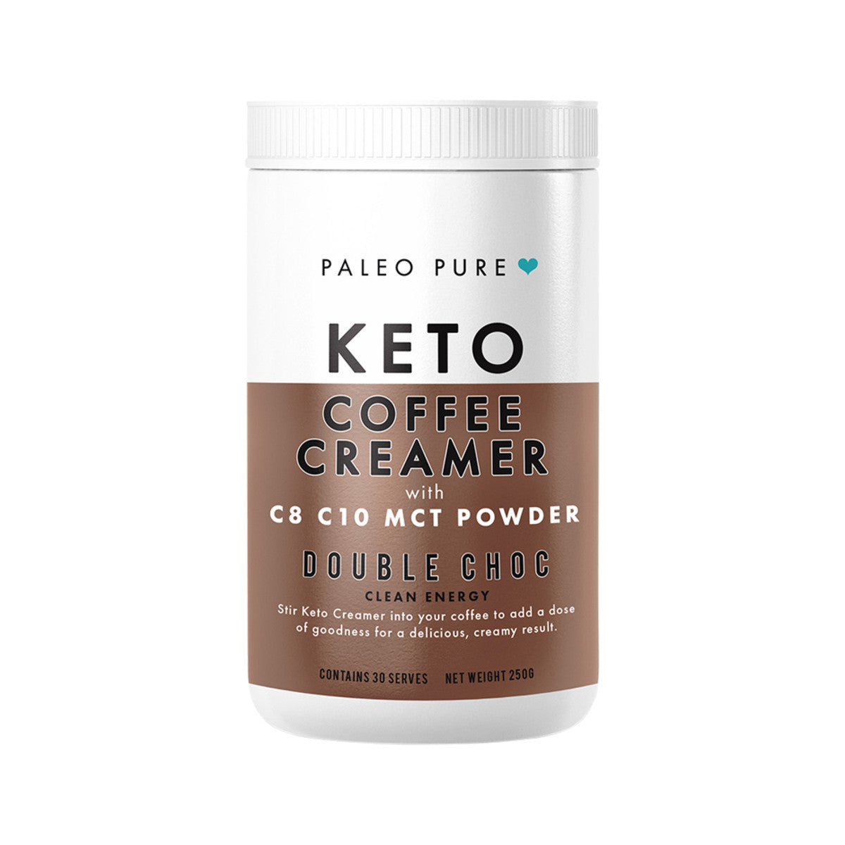 Paleo Pure Keto Coffee Creamer (with C8 C10 MCT Powder) Double Choc 250g