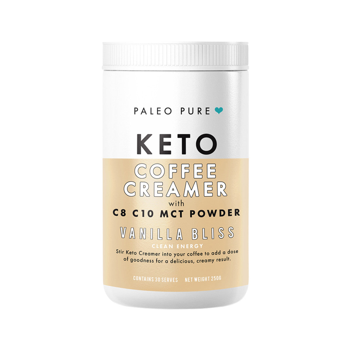 Paleo Pure Keto Coffee Creamer (with C8 C10 MCT Powder) Vanilla Bliss 250g