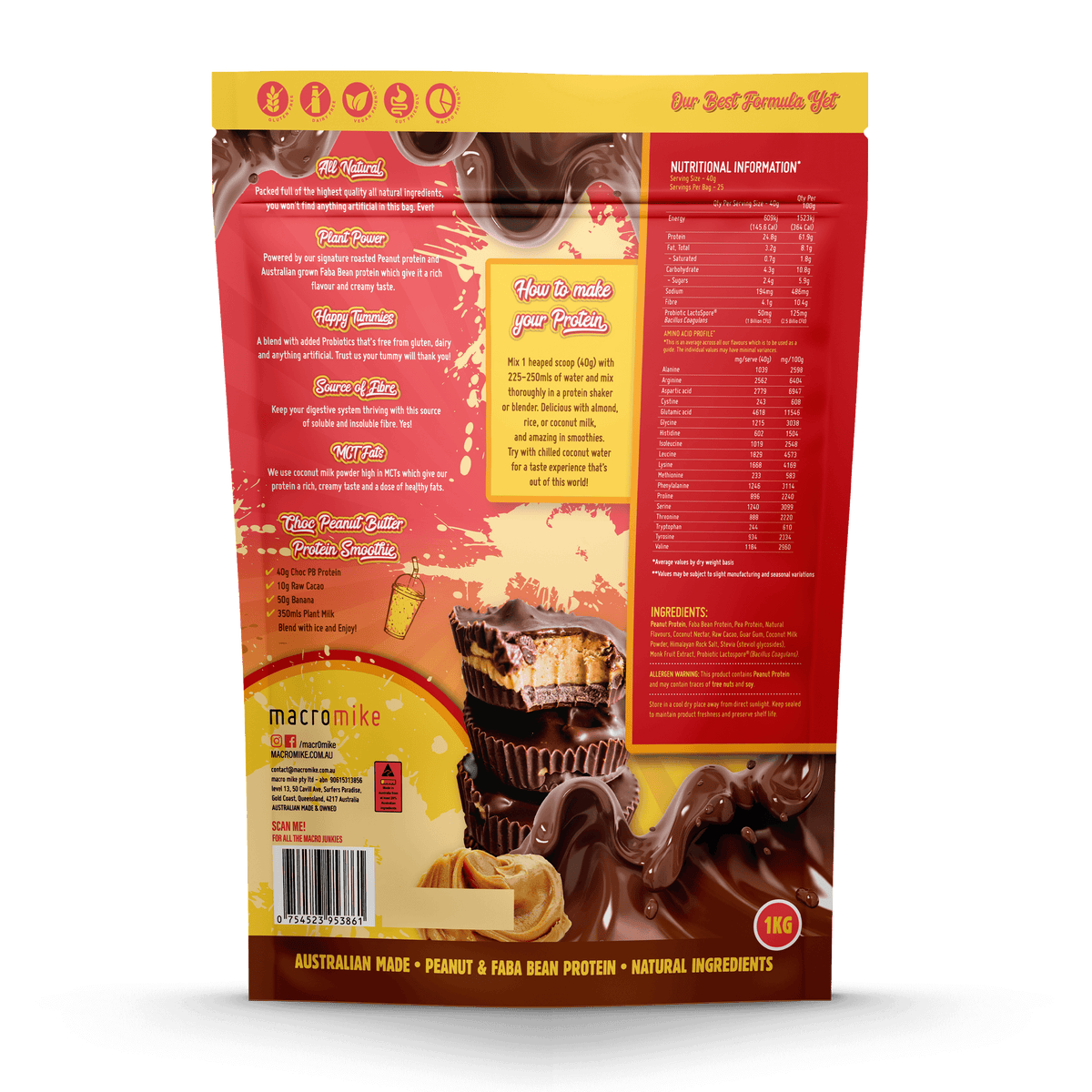 MACRO MIKE Peanut Plant Protein Choc Peanut Butter Cup 1kg