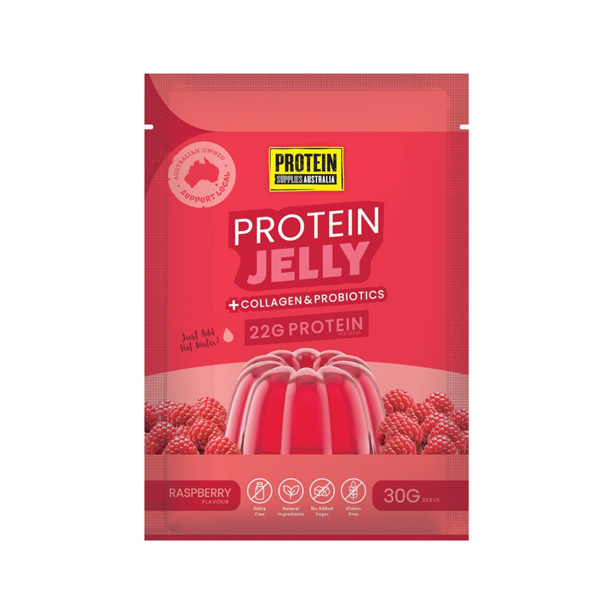 Protein Supplies Australia Protein Jelly Raspberry 30g X 12