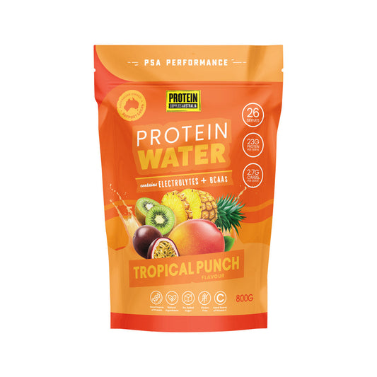 Protein Supplies Australia Protein Water (contains Electrolytes + BCAAs) Tropical Punch 800g
