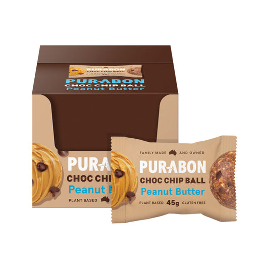 Purabon Choc Chip Balls Peanut Butter 45g(Pack of 12)