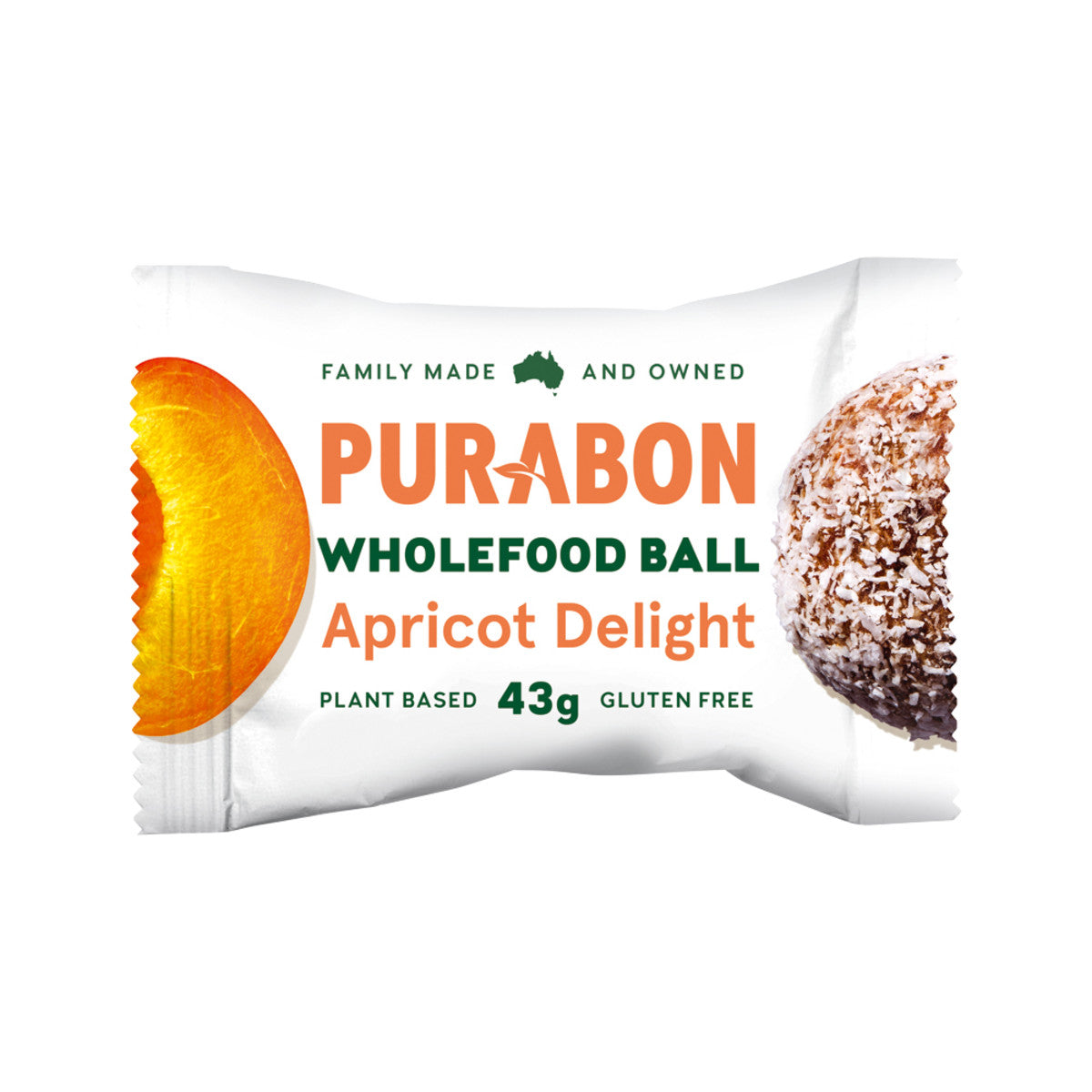 Purabon Wholefood Balls Apricot Delight 43g(Pack of 12)