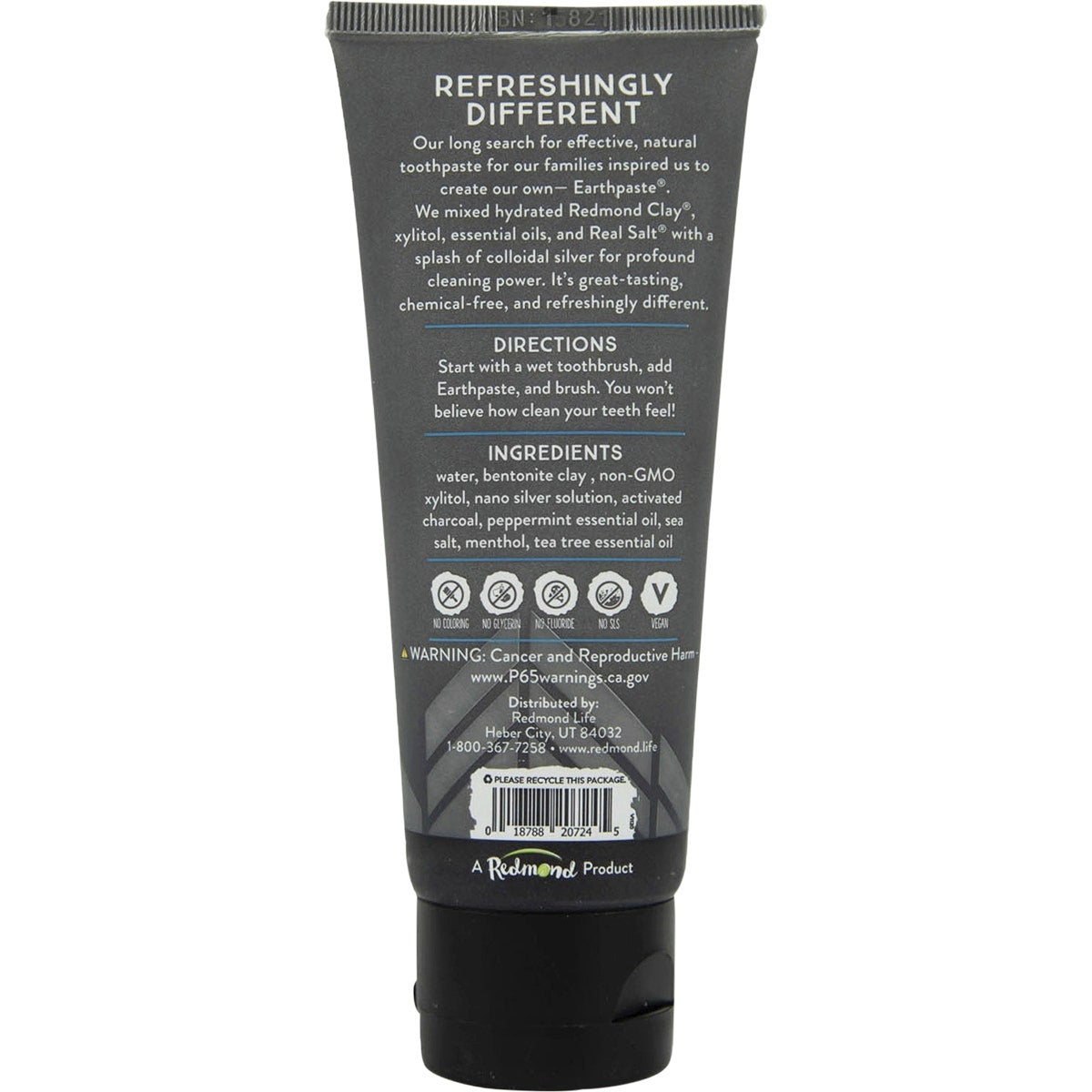 REDMOND Earthpaste Toothpaste with Silver Peppermint & Charcoal 113g