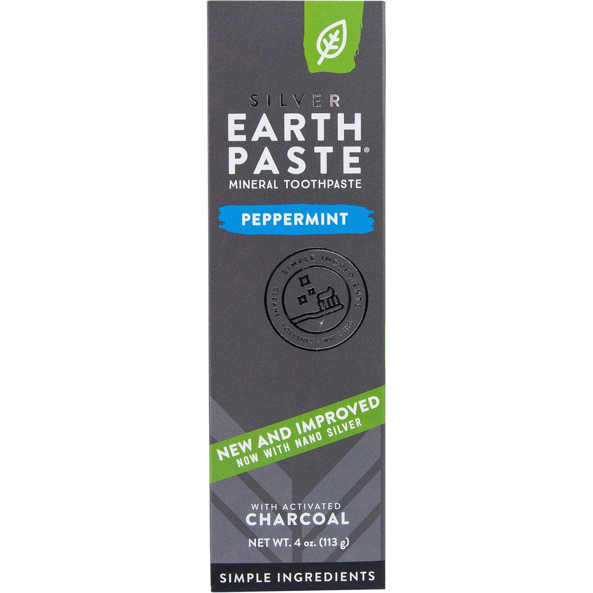 REDMOND Earthpaste Toothpaste with Silver Peppermint & Charcoal 113g