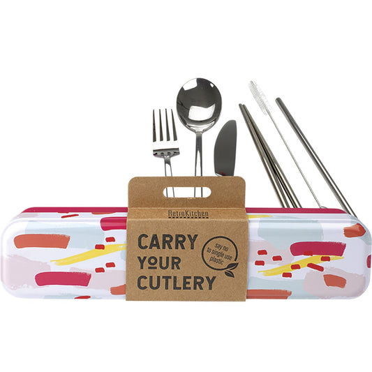 RetroKitchen Colour Splash Stainless Steel Cutlery Set