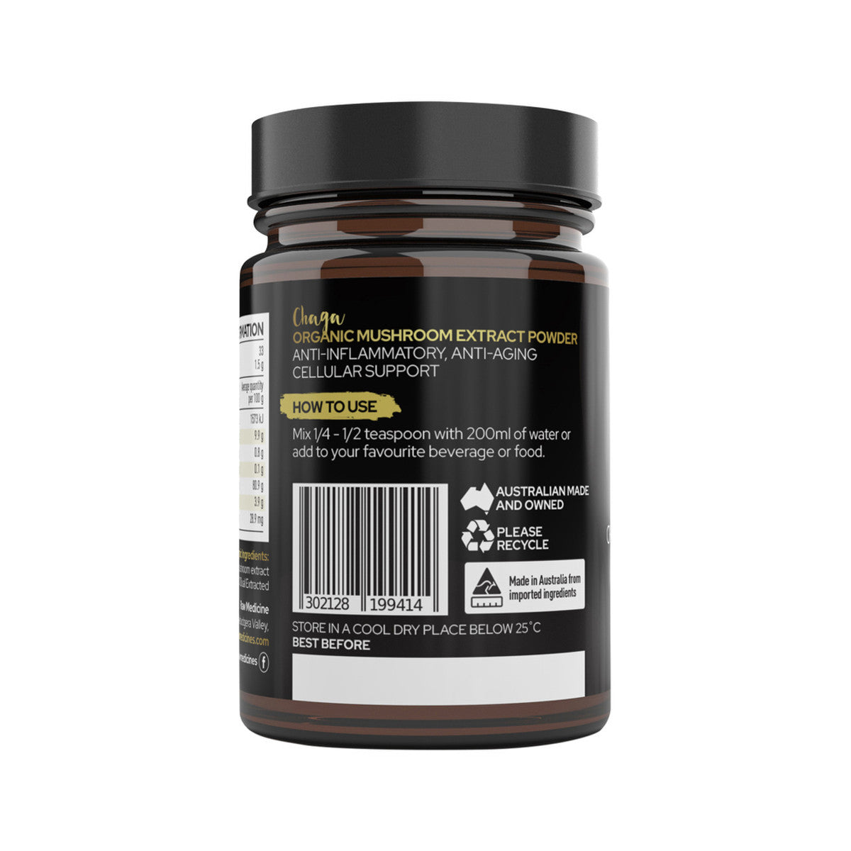 Raw Medicine Organic Mushroom Extract Chaga 50g