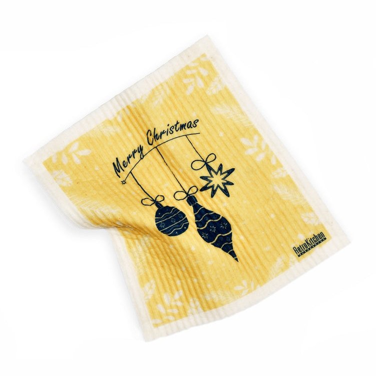 RETROKITCHEN 100% Compostable Sponge Cloth Christmas Baubles 1