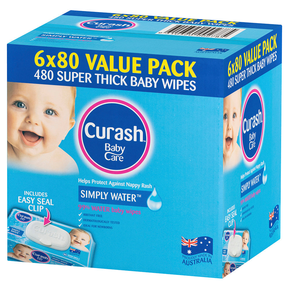 CURASH WATER WIPES 6X80PK