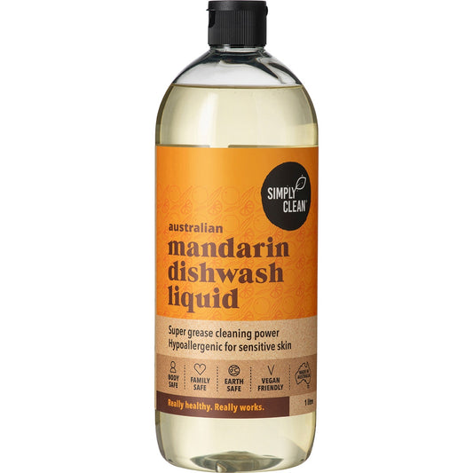 Simply Clean Mandarin Dishwash Liquid 1L