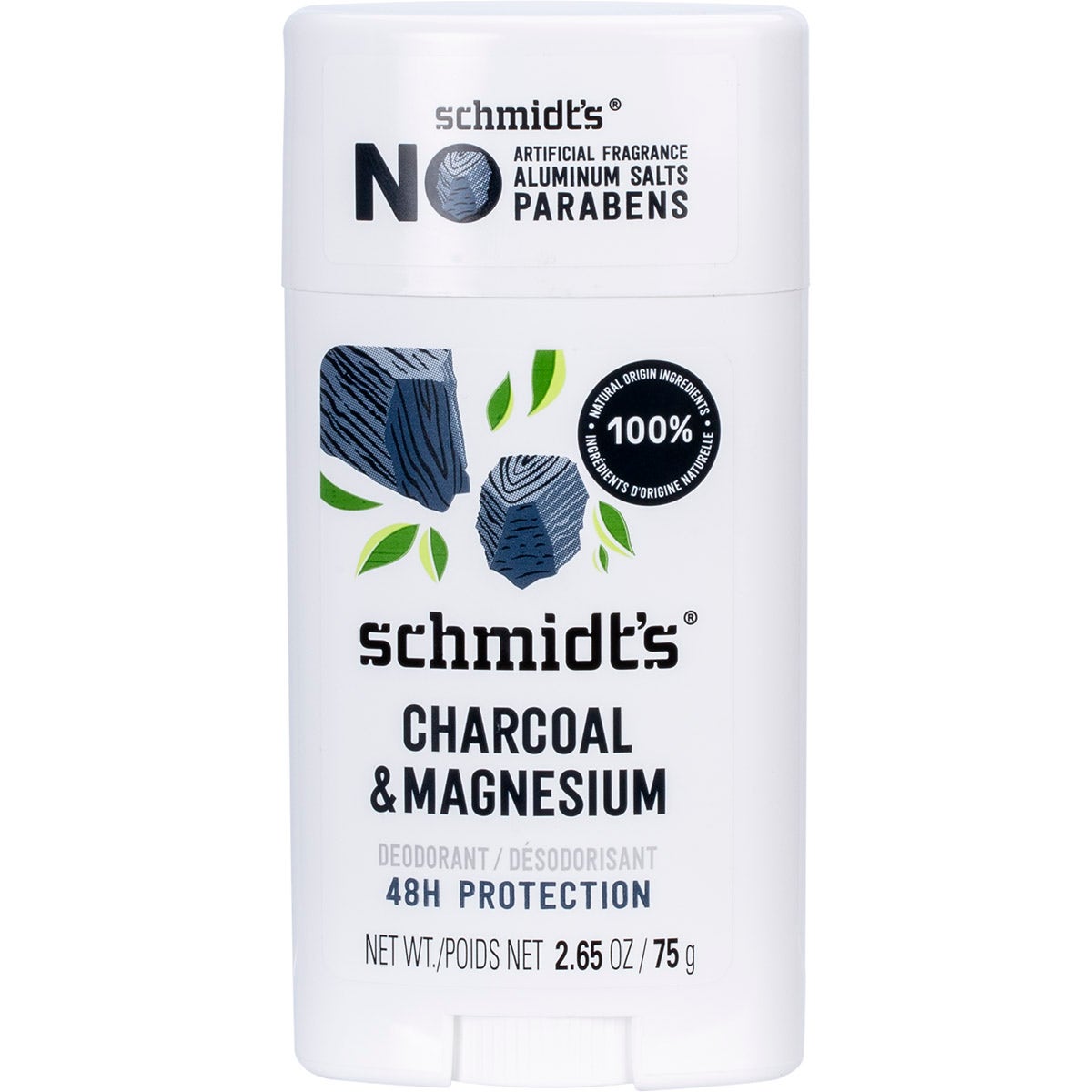 SCHMIDT'S Deodorant Stick Charcoal + Magnesium 75g