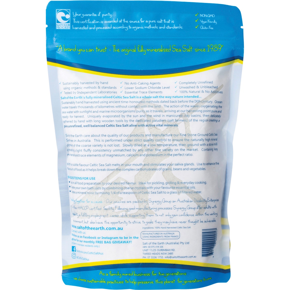 Salt Of The Earth Hand Harvested Celtic Sea Salt Fine 650g