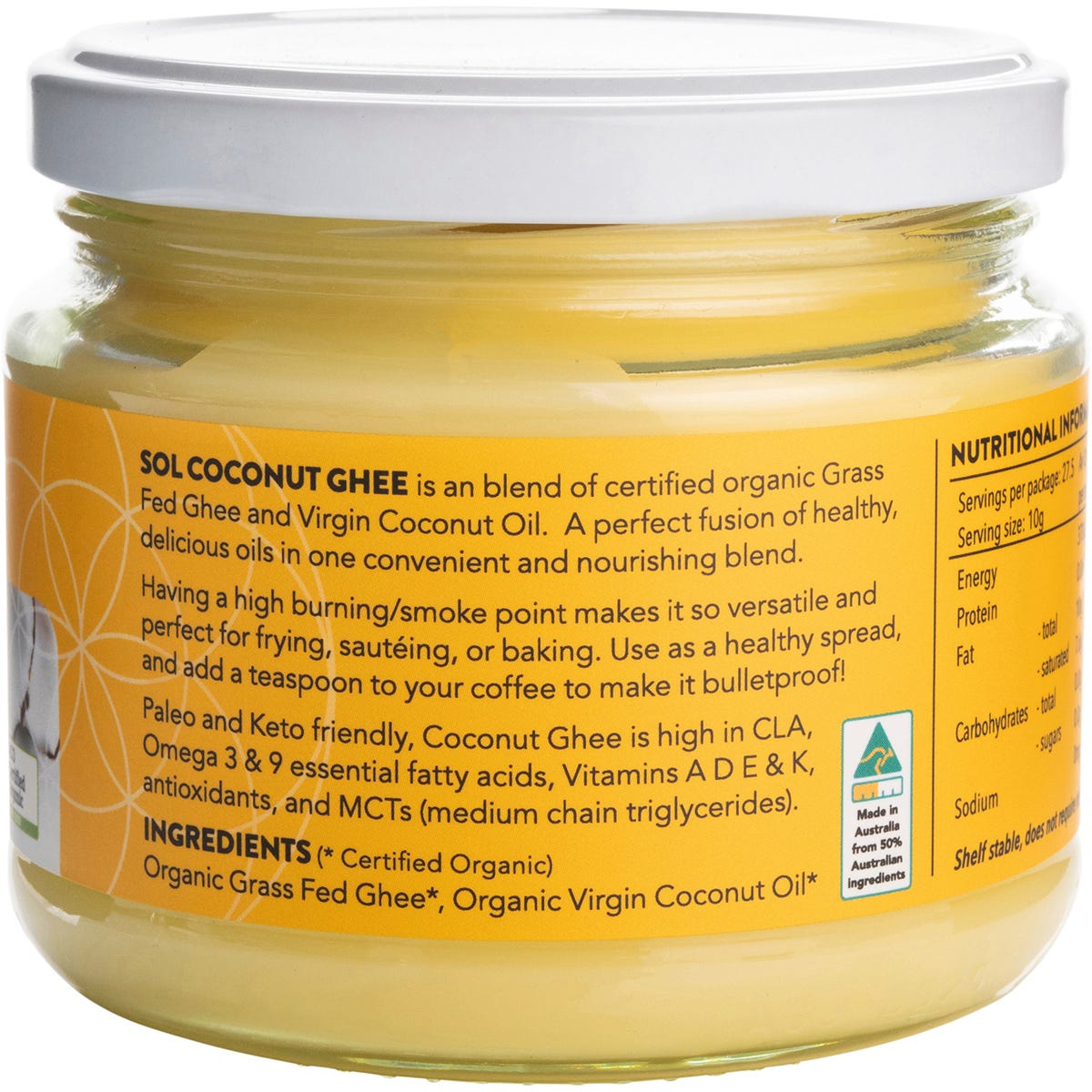 SOL ORGANICS Coconut Oil & Ghee 275g