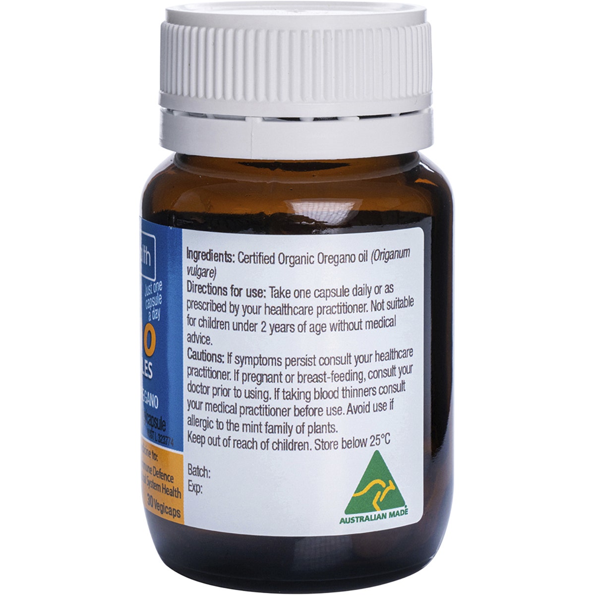 Solutions 4 Health Organic Oil of Wild Oregano Capsules 30vc