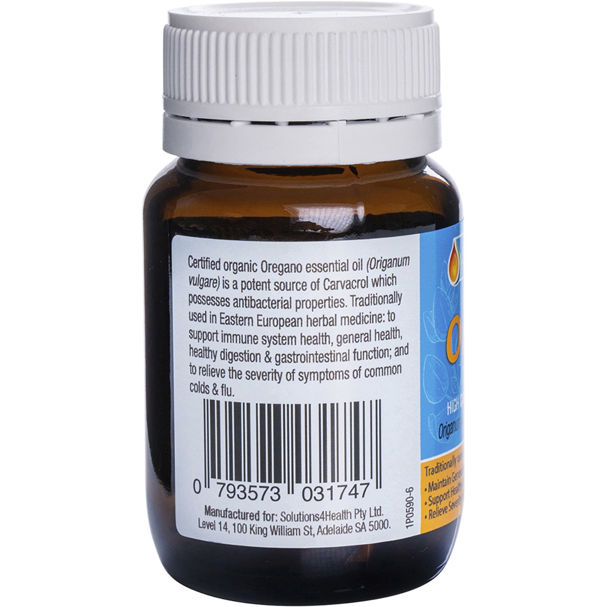 Solutions 4 Health Organic Oil of Wild Oregano Capsules 30vc