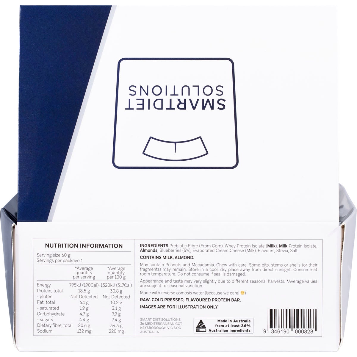 Smart Protein Bar Blueberry Muffin Flavour Protein Bar 12x60g