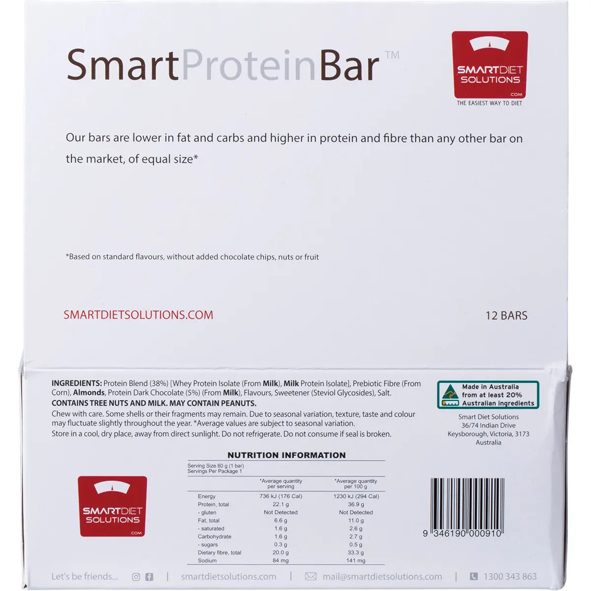 SMART PROTEIN BAR Cookies & Cream Protein Bar 12x60g