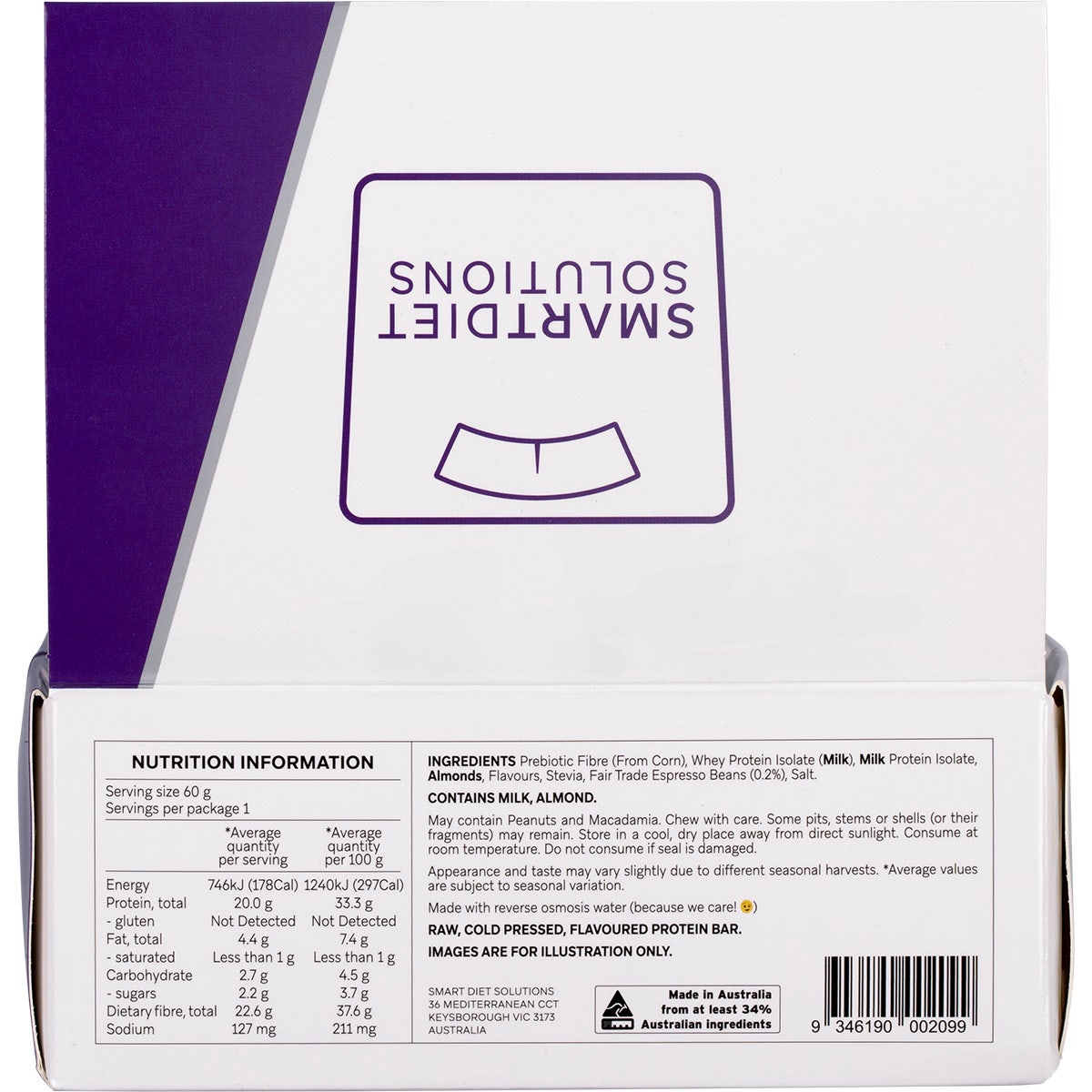 Smart Protein Bar Latte Flavour Protein Bar 12x60g