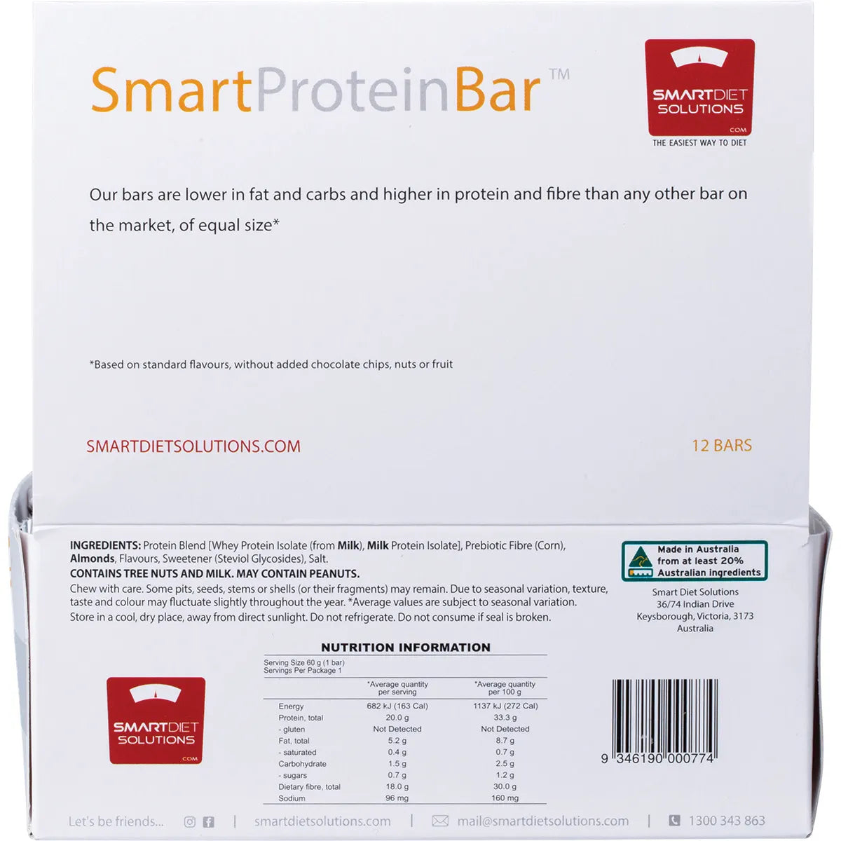 SMART PROTEIN BAR Vanilla Nougat Protein Bar 12x60g