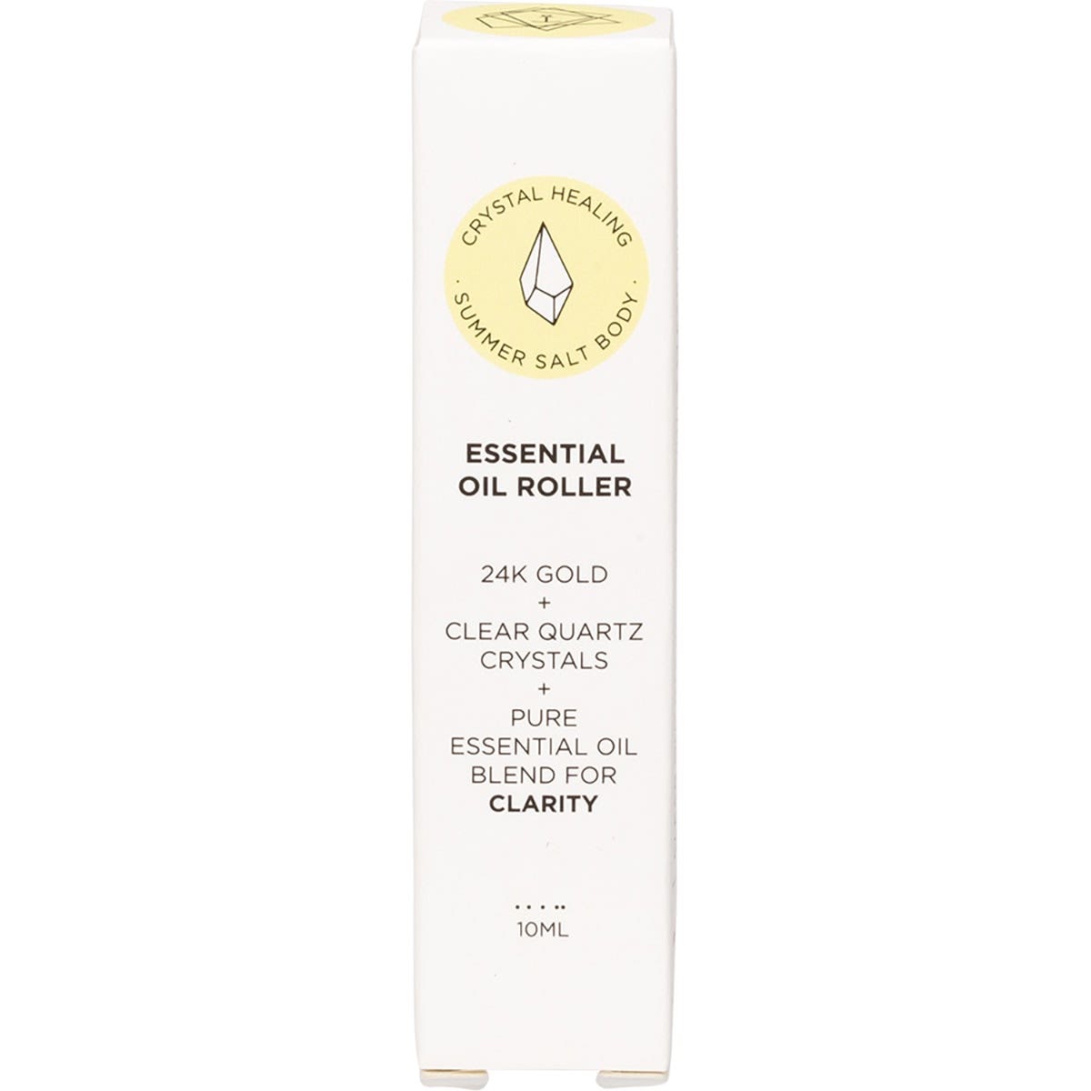SUMMER SALT BODY Essential Oil Roller With 24K Gold Clarity - Clear Quartz Crystals 10ml