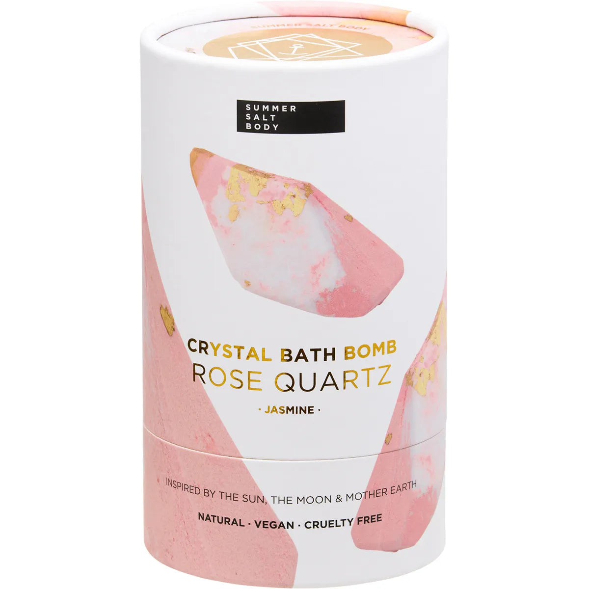 SUMMER SALT BODY Crystal Bath Bomb Rose Quartz Jasmine 110g