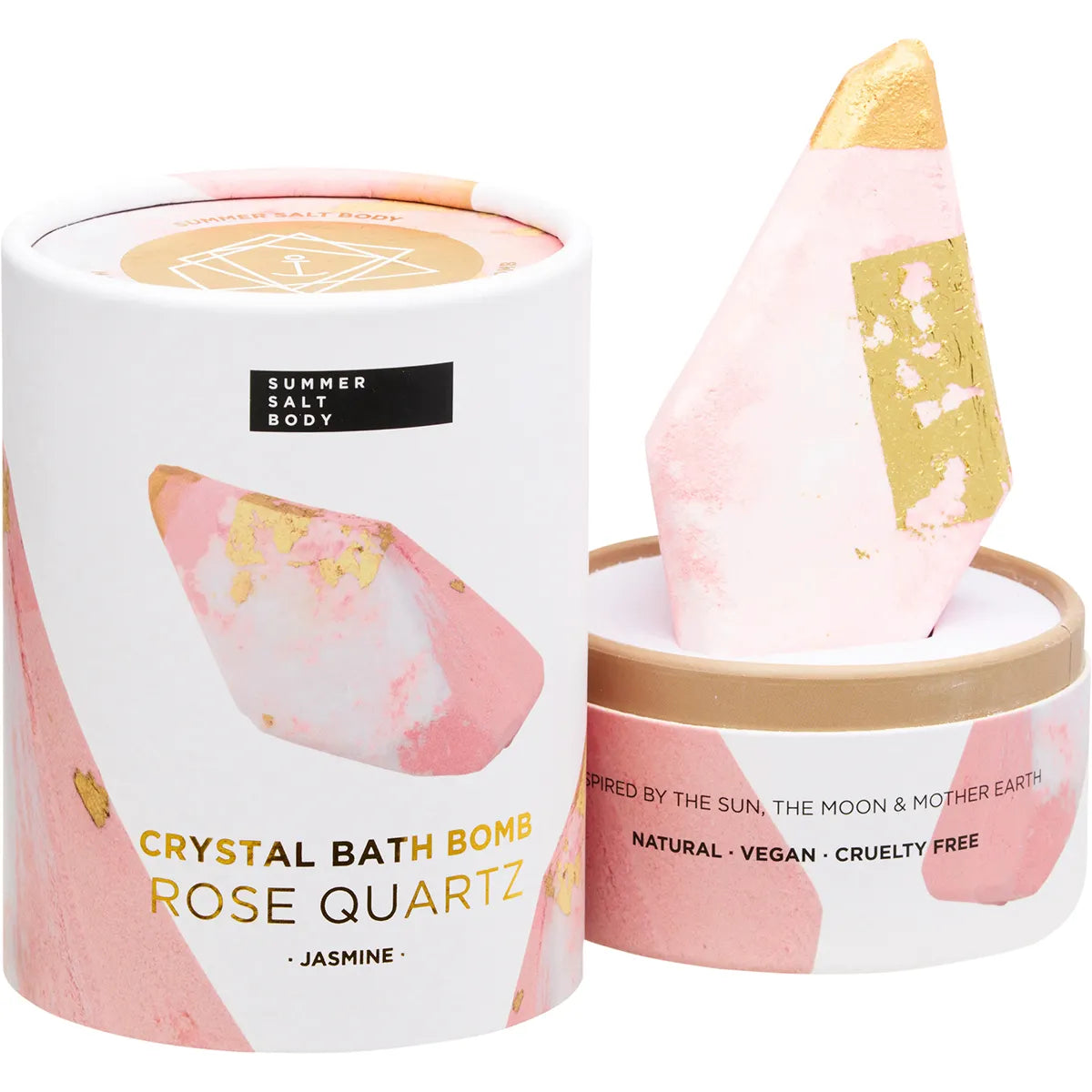 SUMMER SALT BODY Crystal Bath Bomb Rose Quartz Jasmine 110g