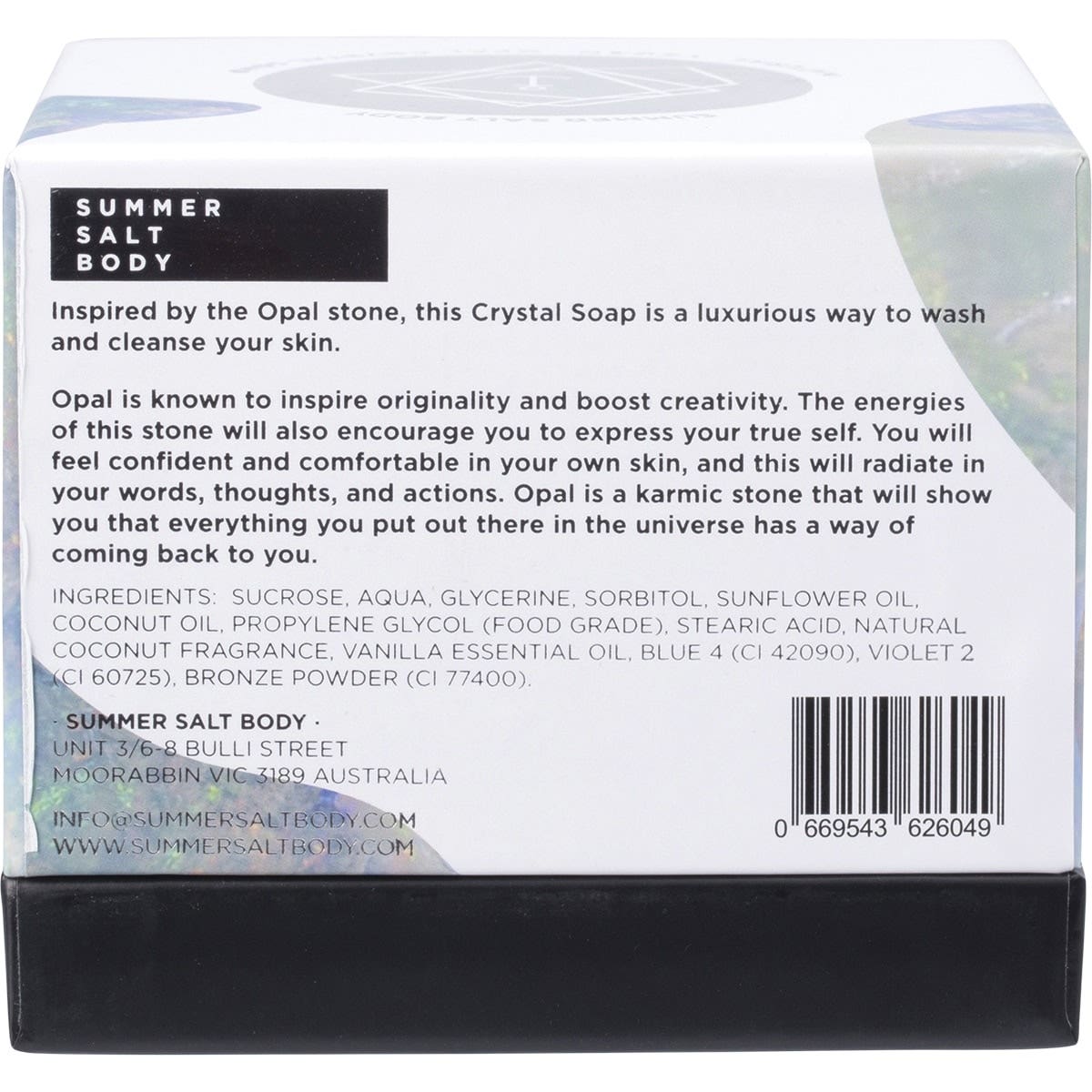 SUMMER SALT BODY Crystal Soap Opal Coconut & Vanilla 150g