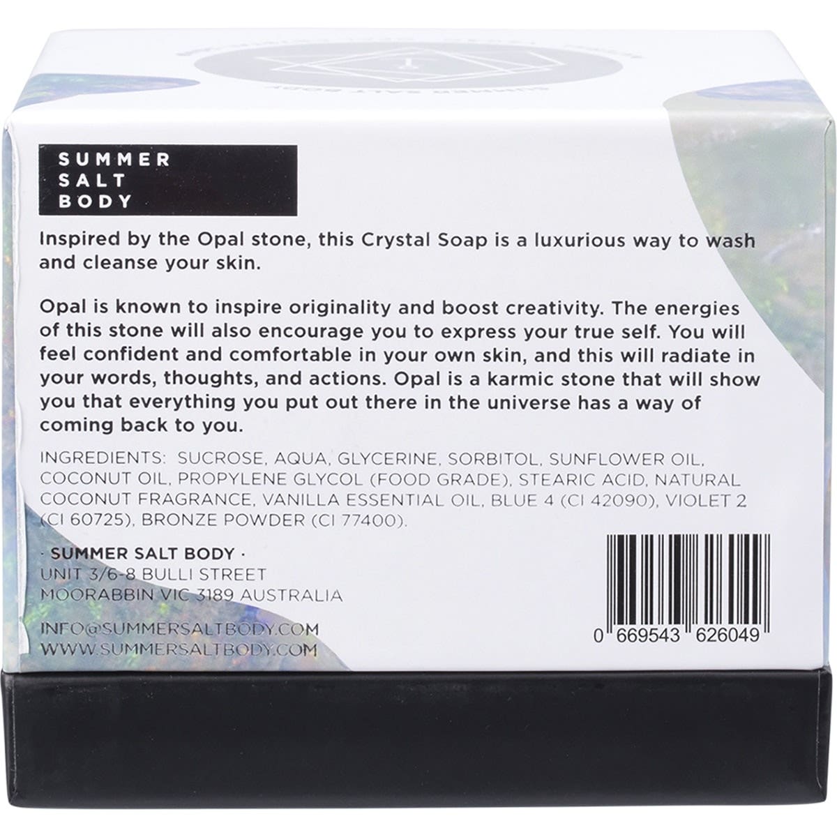 SUMMER SALT BODY Crystal Soap Opal Coconut & Vanilla 150g