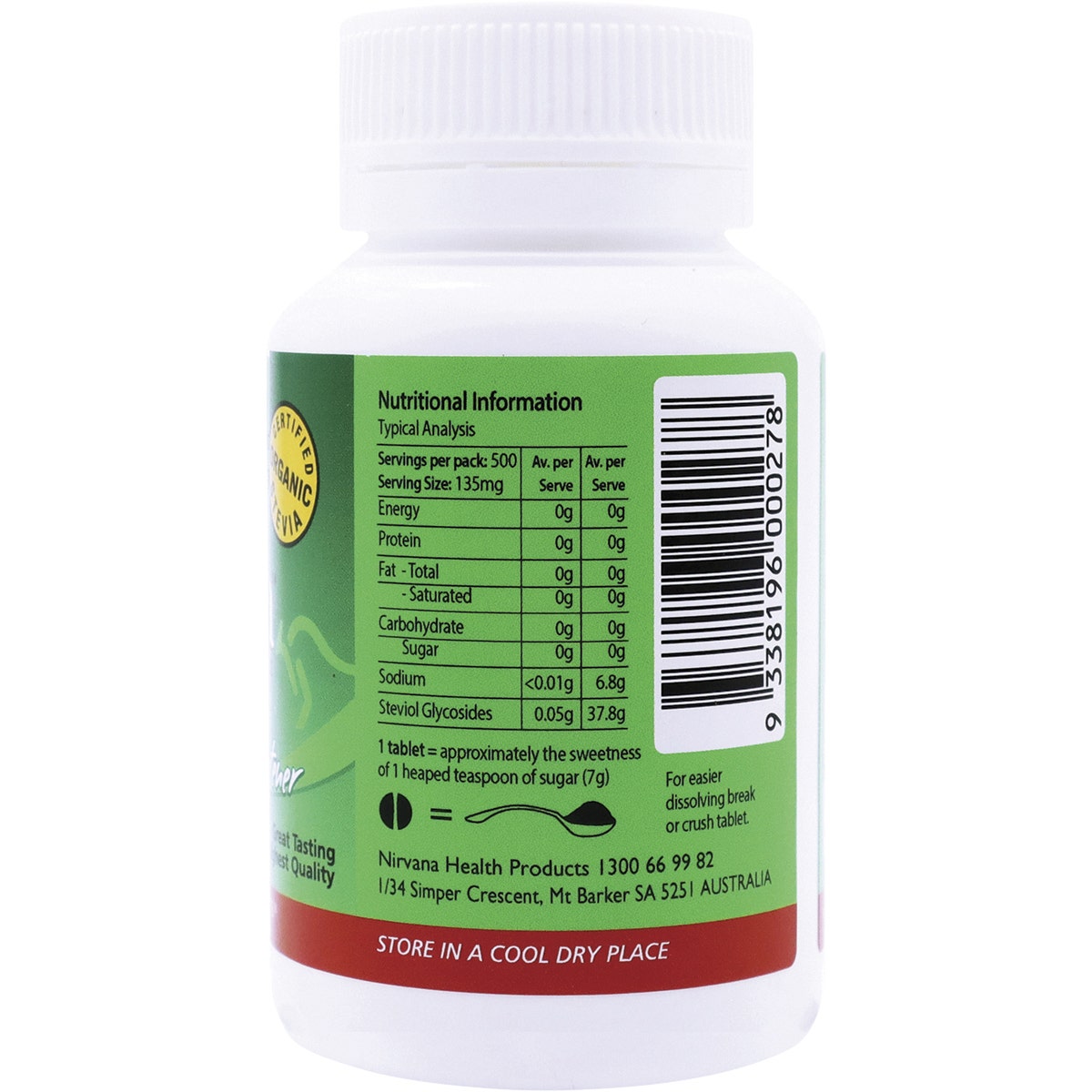 NIRVANA Stevia Tablets 500
