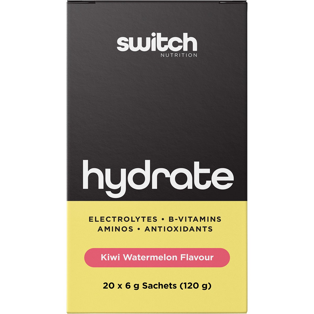 SWITCH NUTRITION Hydrate Electrolytes No Added Sugar Kiwi Watermelon 20x6g