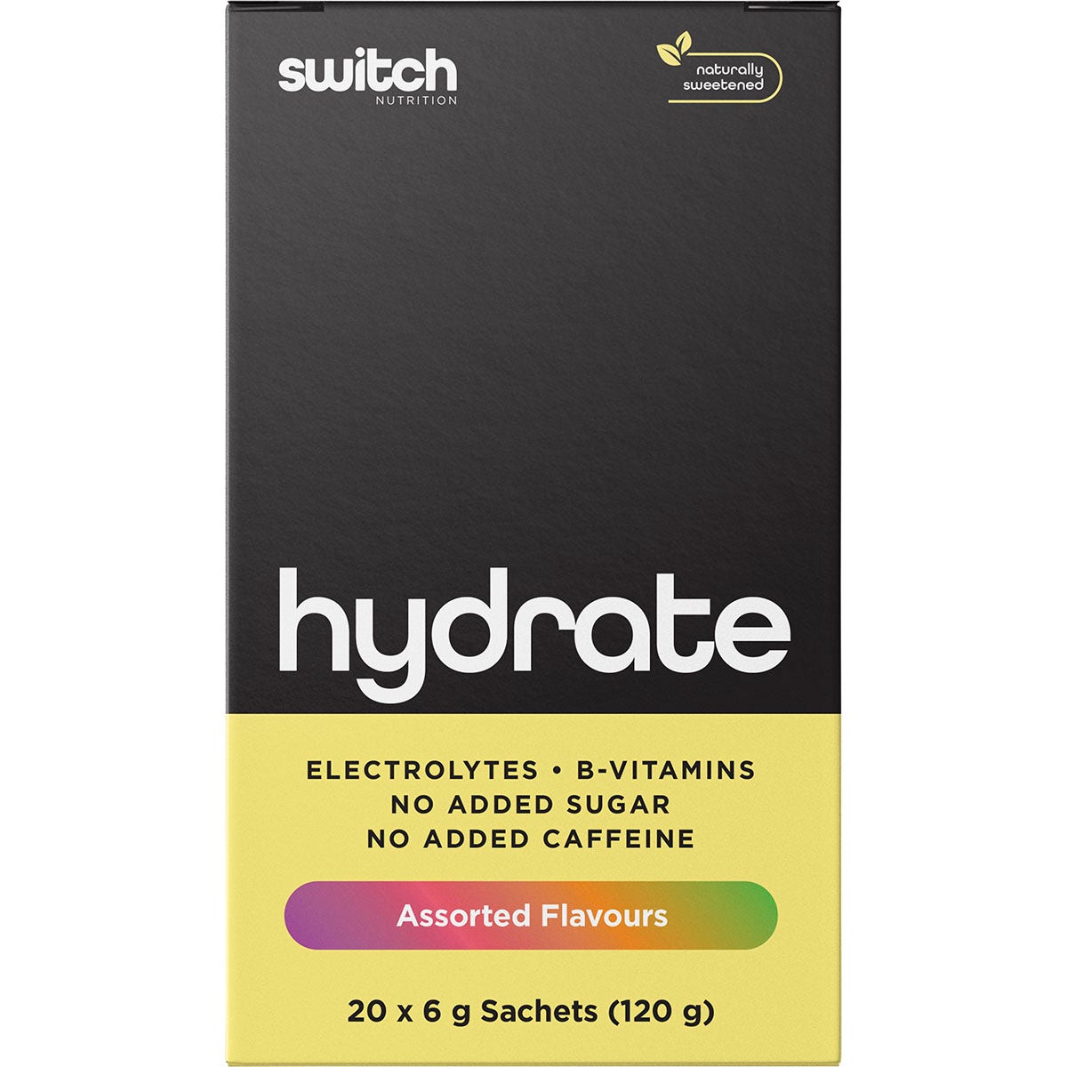 Switch Nutrition Hydrate Electrolytes No Added Sugar Assorted Flavours 20x6g