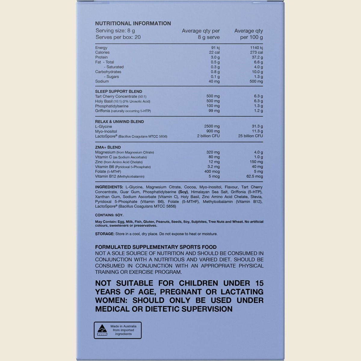 Switch Nutrition Sleep Magnesium Sachets Chocolate 20x8g