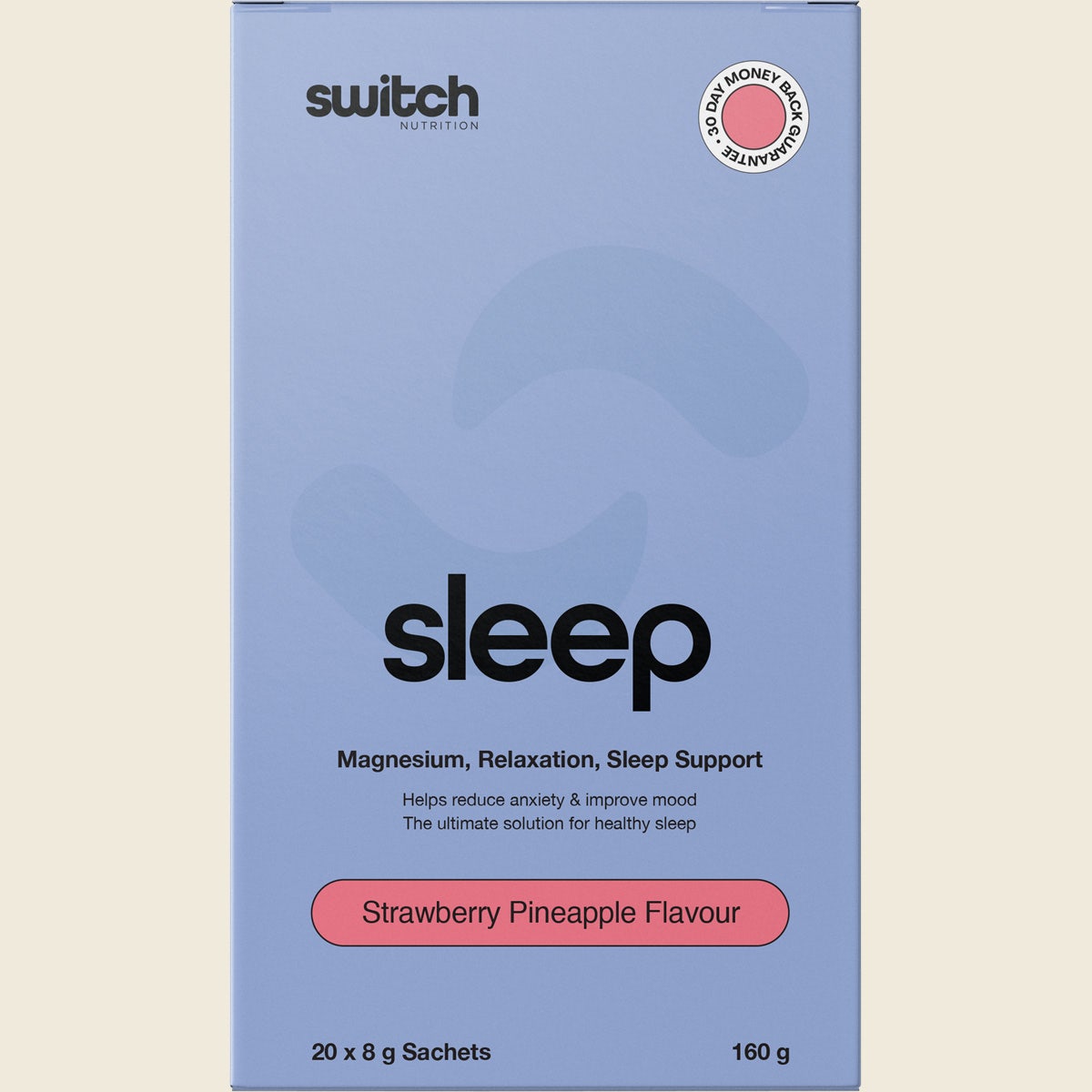 Switch Nutrition Sleep Magnesium Sachets Strawberry Pineapple 20x8g