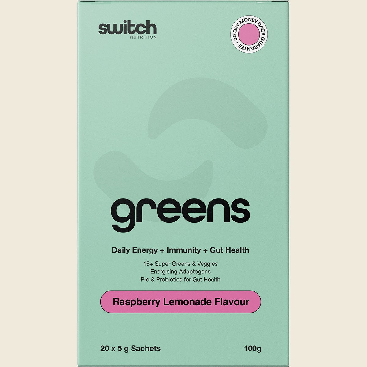 Switch Nutrition Greens Sachets Raspberry Lemonade 20x5g
