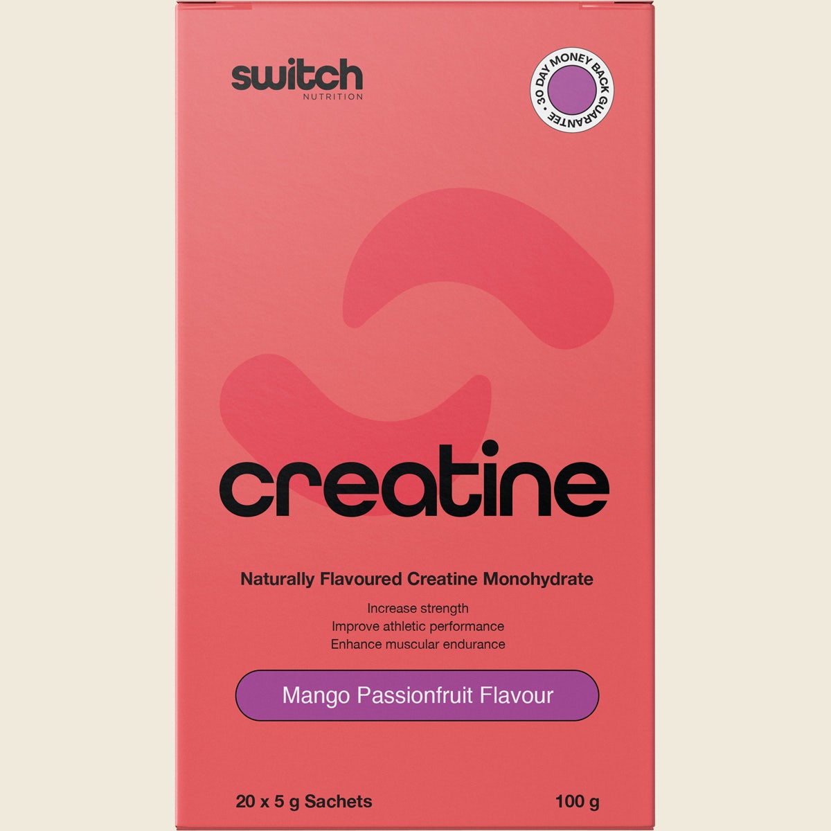 Switch Nutrition Creatine Monohydrate Sachets Mango Passionfruit 20x5g
