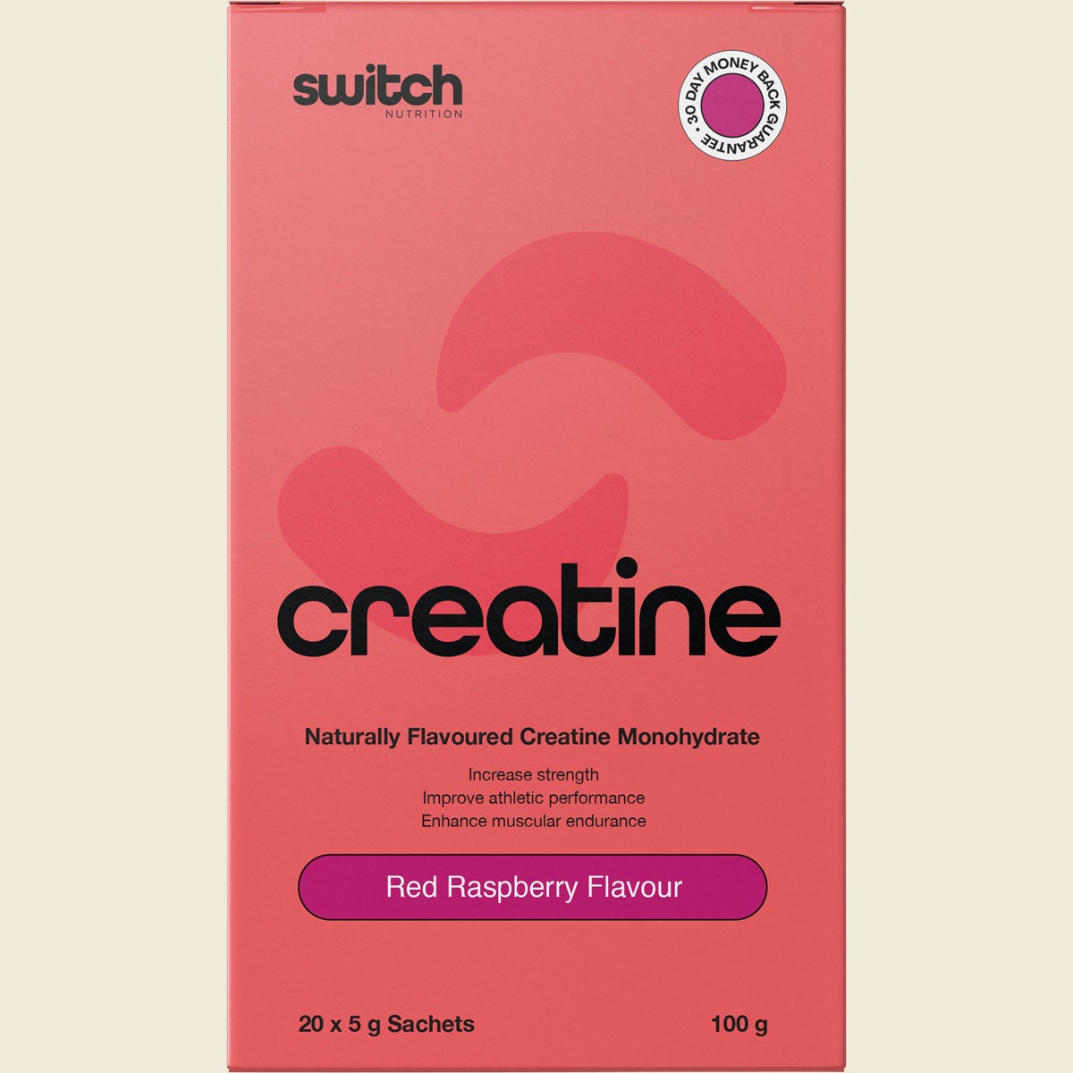 Switch Nutrition Creatine Monohydrate Sachets Red Raspberry 20x5g