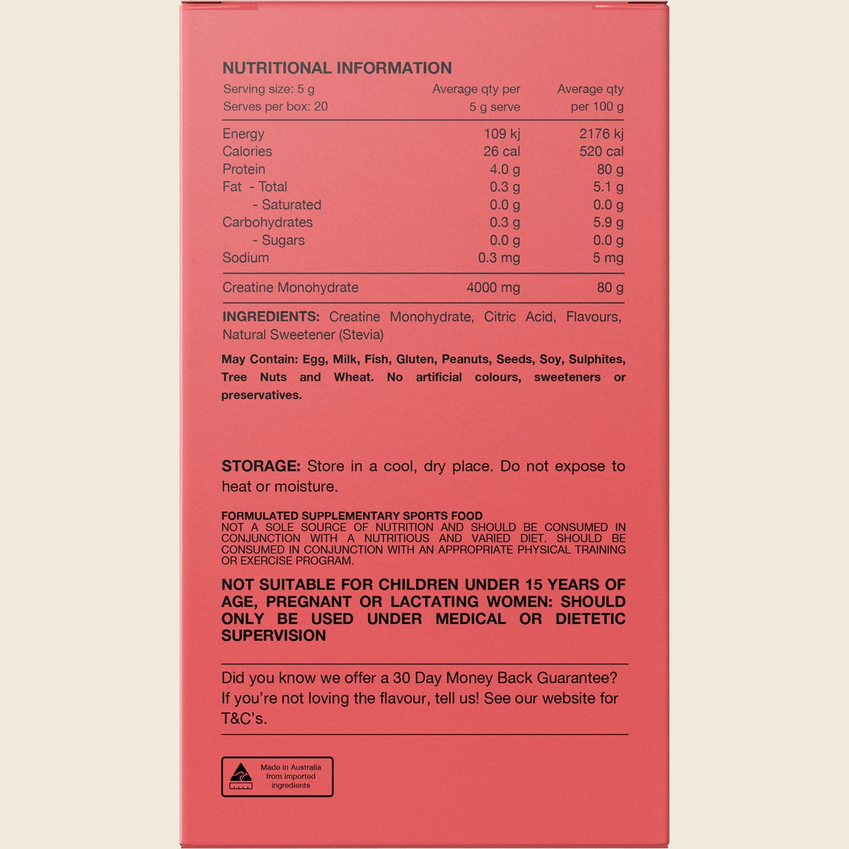 Switch Nutrition Creatine Monohydrate Sachets Refreshing Lime 20x5g