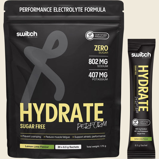 Switch Nutrition Hydrate Perform Sugar Free Lemon Lime 20x8.5g