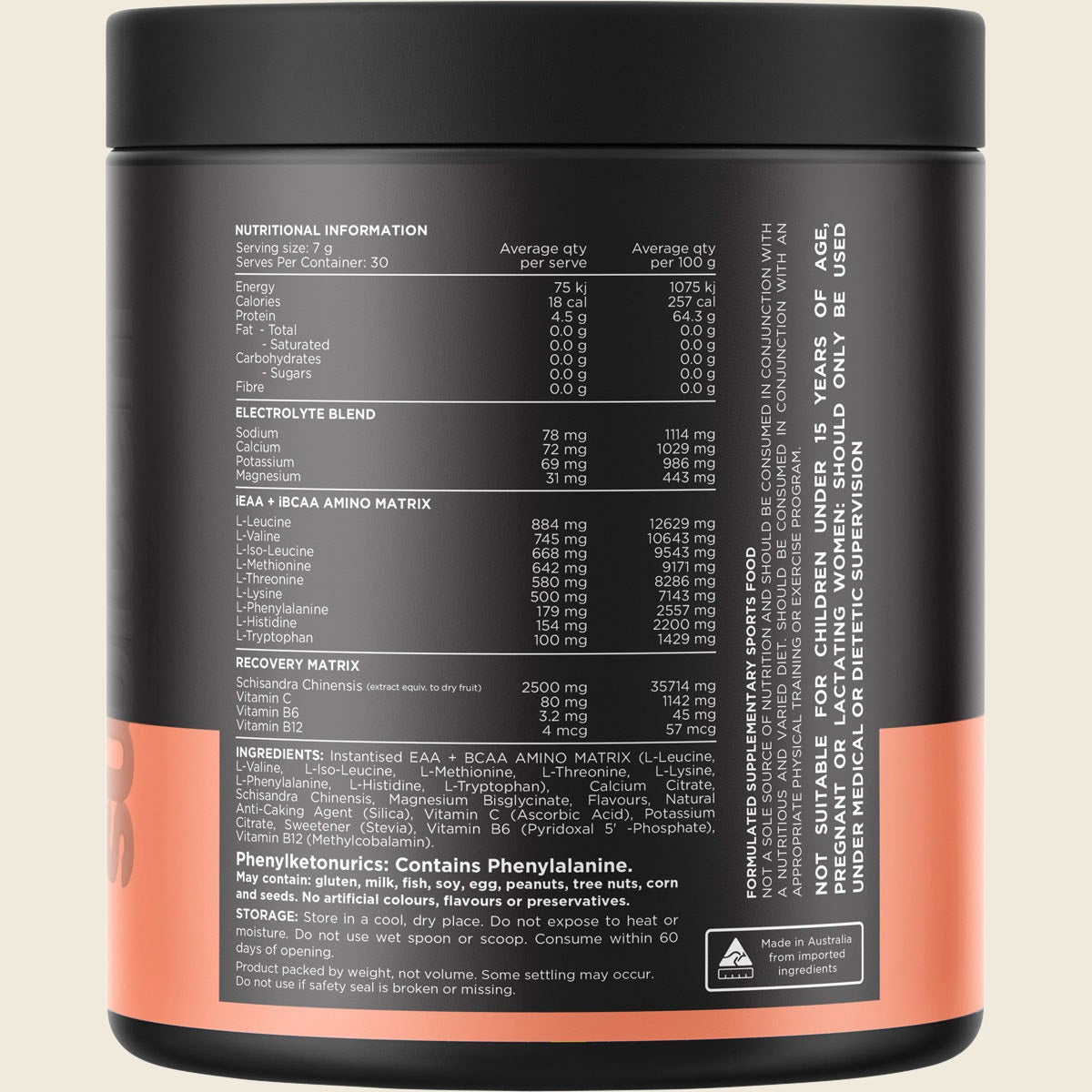 Switch Nutrition Amino EAA & BCAA Electrolyte Recovery Watermelon 210g