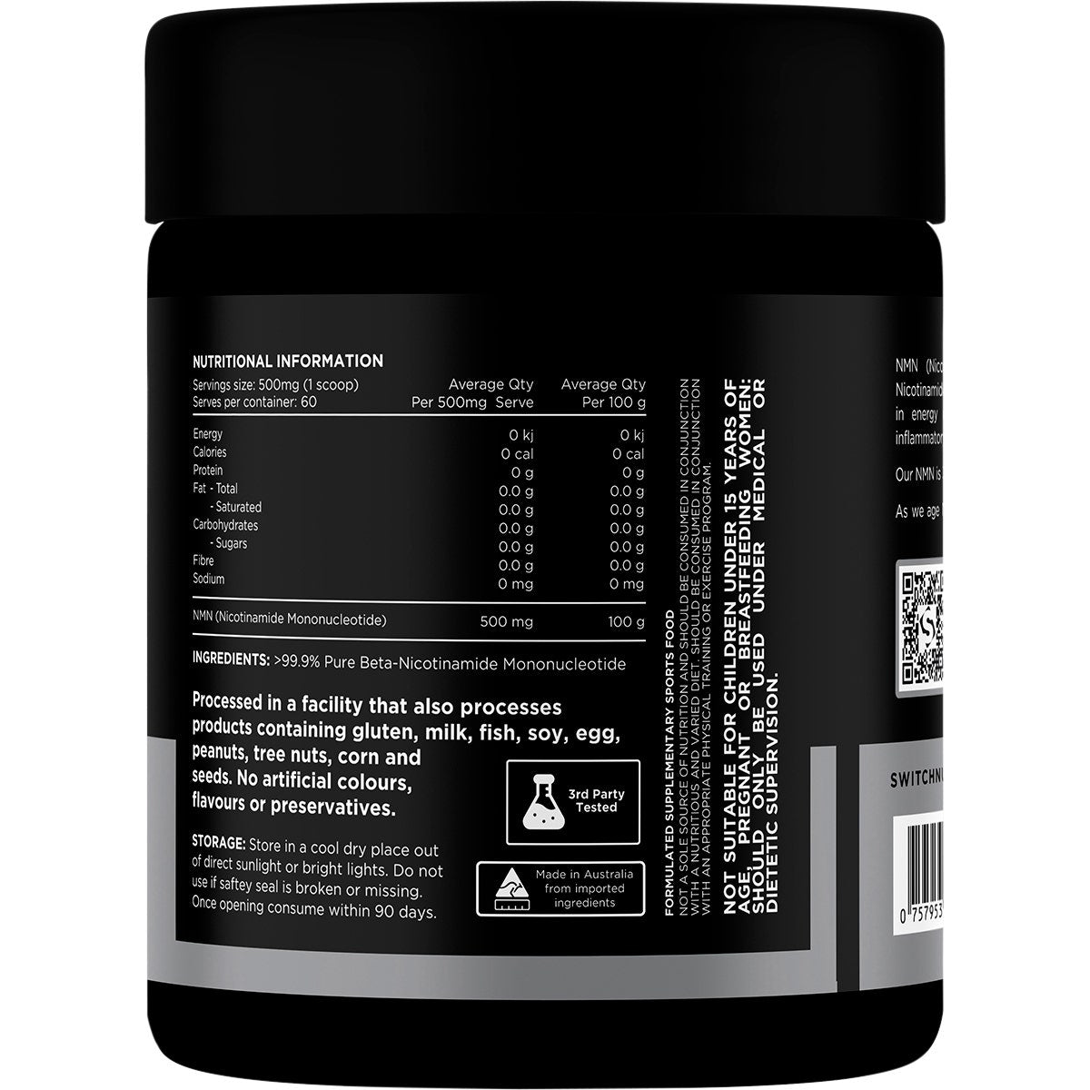 SWITCH NUTRITION NMN Pure Nicotinamide Mononucleotide Powder 30g