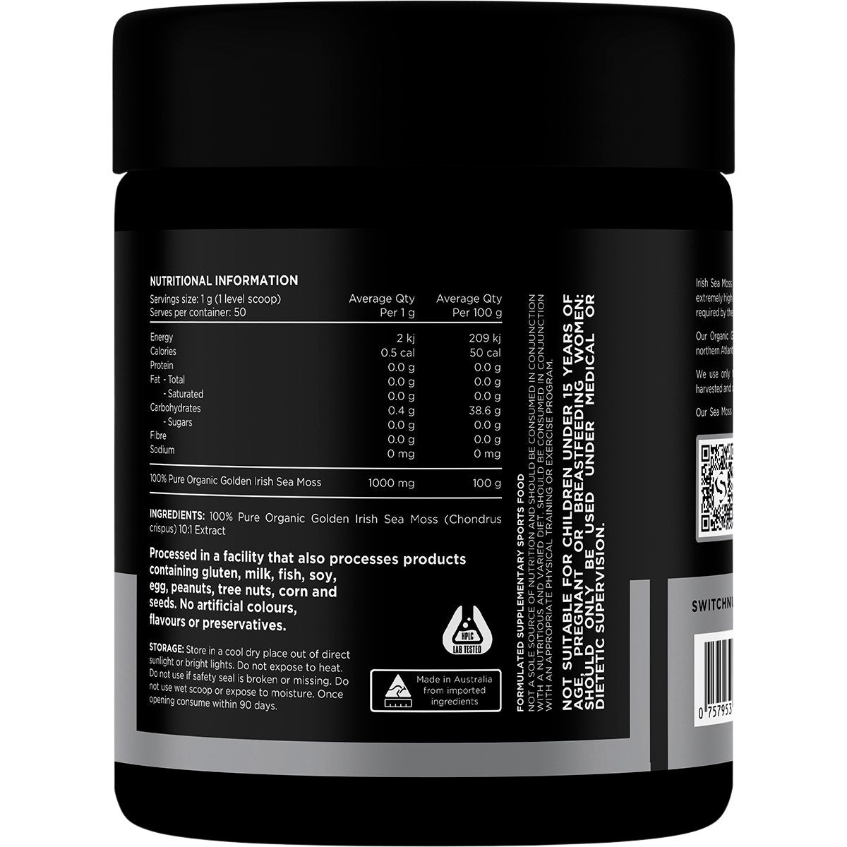 SWITCH NUTRITION Sea Moss 100% Pure Golden Irish Sea Moss 50g