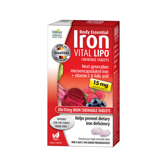Body Essential Iron Vital M+ Chewable 30 Tablets