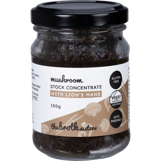 The Broth Sisters Mushroom Stock Concentrate with Lions Mane makes 7 Litres 150g