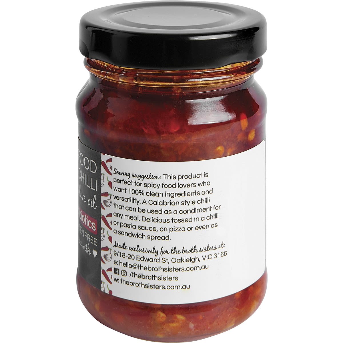 THE BROTH SISTERS Fermented Chilli Cold Pressed Olive Oil + Probiotics 150g