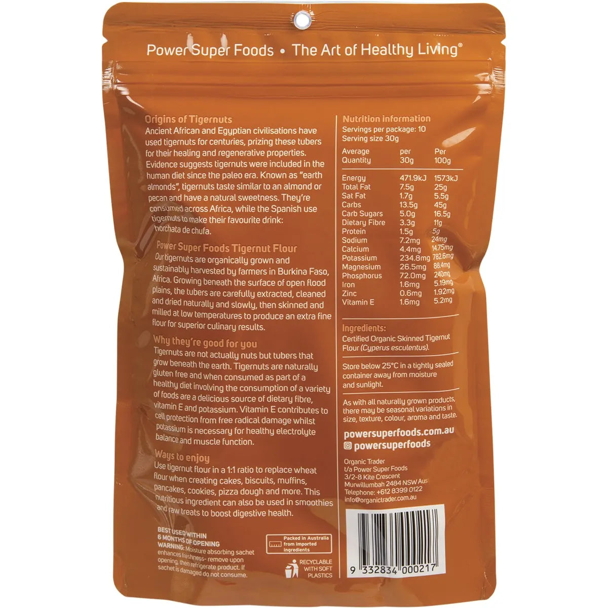 POWER SUPER FOODS Tigernut Flour "The Origin Series" 300g