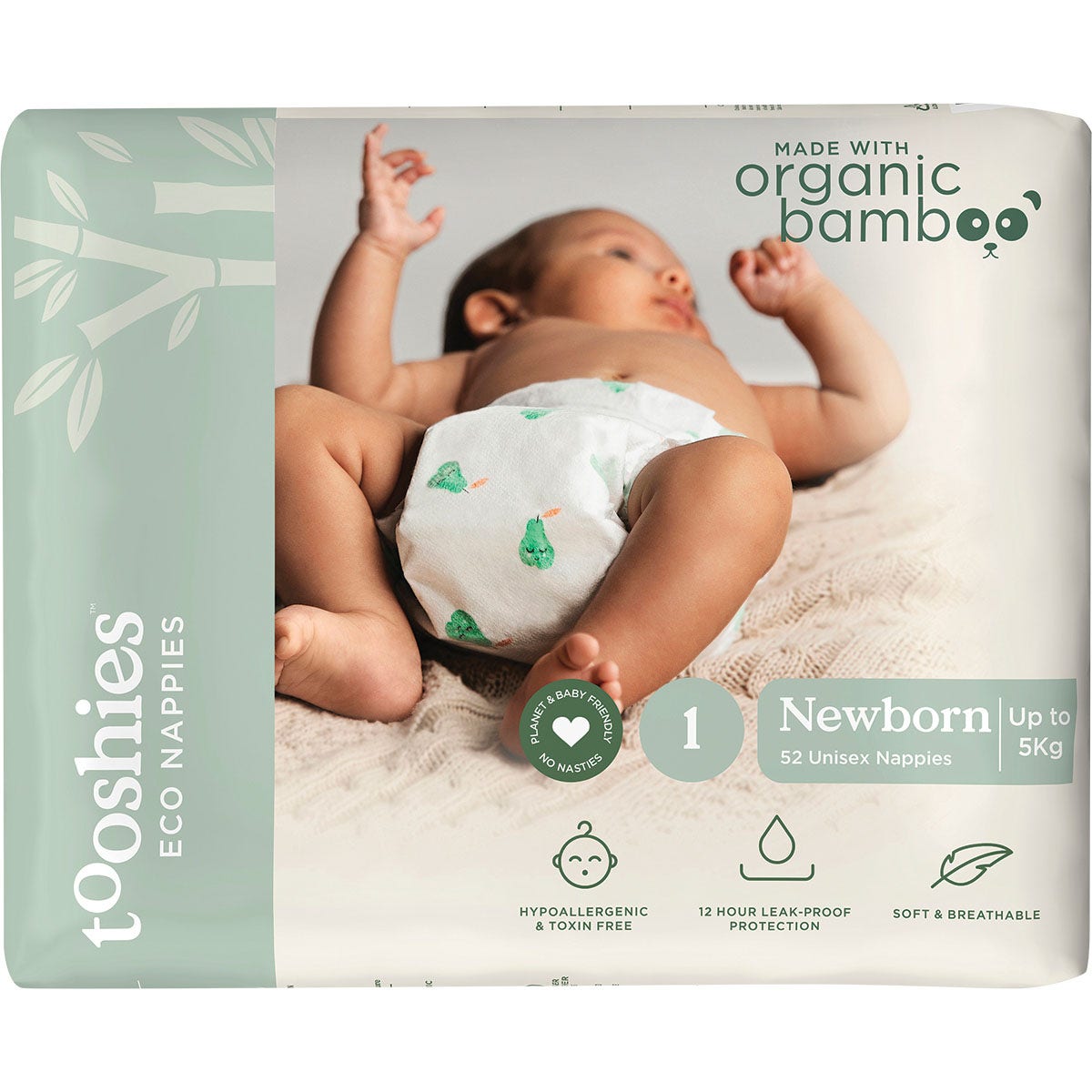 Eco Nappies Size 1 Newborn 3-5kg 52pk
