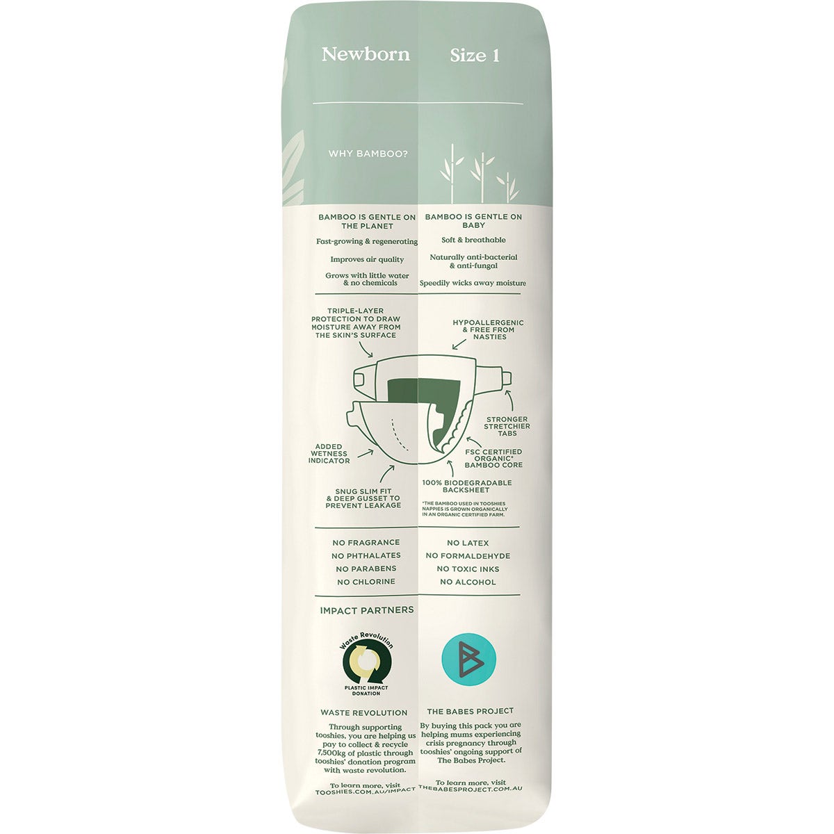 Eco Nappies Size 1 Newborn 3-5kg 52pk